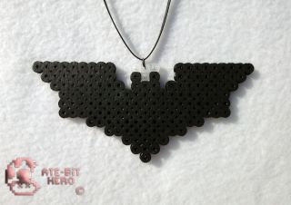Batman Dark Knight Logo Necklace Bead Sprite Perler Art
