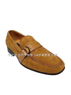 La Milano Mens Italian Design Suede Dress Shoes Slip On Loafers A1063