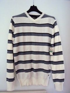 Fox Racing Mens BRIXTON Sweater   Large L   Striped, Navy, White