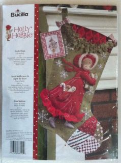 Bucilla Holly Hobbie Stocking Kit Holly Days Felt 86144 New Christmas
