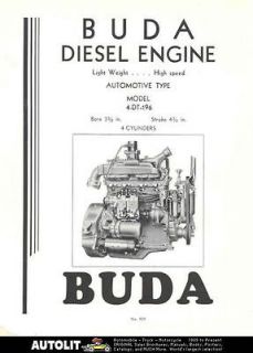 1937 Buda Diesel 4 Cylinder Truck Engine Brochure we2063 RFICRX
