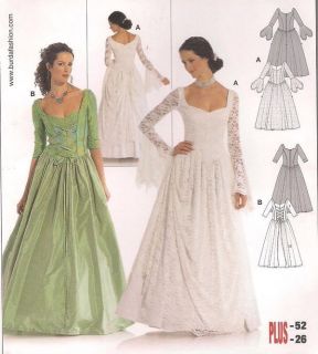 Burda 8198 Dress Renaissance Wedding Historical Gown Costume Pattern