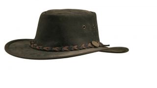 Barmah Australia Stonewashed Outback Kangaroo Packable Outback Hat