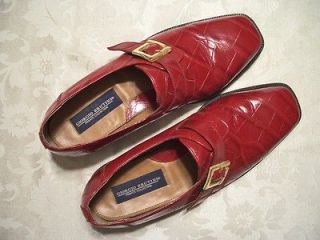 Giorgio Brutini Mens Sz 9.5 M Red Alligator Leather Dress Shoes