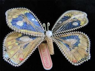 CENTURY MODERN W GERMANY HAND MADE FILIGREE COLORFUL BUTTERFLY BROOCH