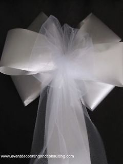 tulle wedding pew bows