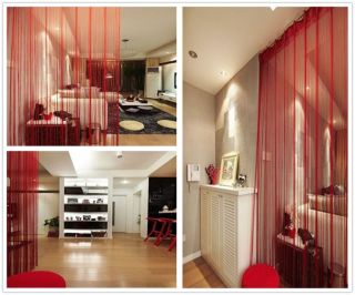 bright red curtains