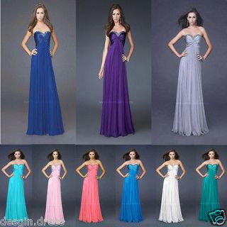 Chiffon A  Line Wedding Gown Evening Party Prom Dress Stock size 6 8
