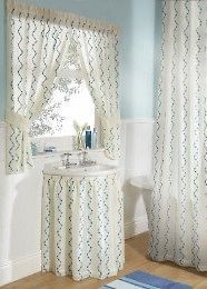 WAVES SINK SURROUND CURTAIN EMBROIDERED WAVES 5 shades
