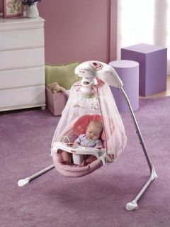  Fisher Price Papasan Cradle Swing Butterfly Garden with Light Show