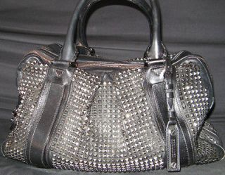 BURBERRY PRORSUM black studded leather Knight bag, rare $3300 (Pre