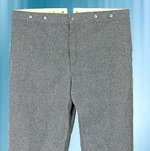 Civil War GRAY PANTS Trousers 100% WOOL NEW   Size 40 waist   34