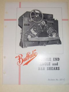 Vtg Buffalo Forge Catalog~Double End Angle/Bar Shears
