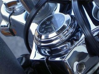 MOTORCYCLE CLOCK   HARLEY DYNA SOFTAIL SPORTSTER   WATERPROOF   BLACK