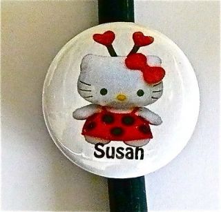 ID STETHOSCOPE NAME TAG LUCK LADY BUG HELLO KITTY MEDICAL, DOCTOR