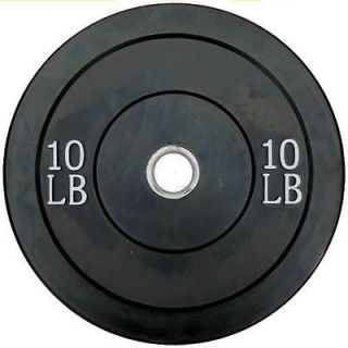 10 LB BLACK Rubber Bumper Plate Olympic Weight Lifting CrossFit Plates