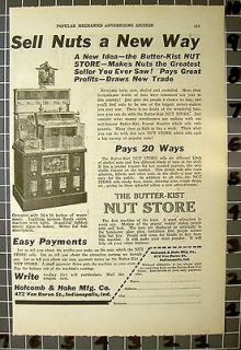 1920 BUTTER KIST NUT STORE MACHINE PEANUT VENDING ROAST BUSINESS