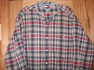 Mens Tommy Hilfiger Size Large Collarless Button Front Shirt Free