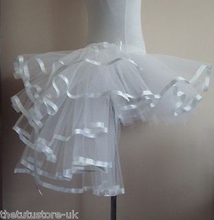 WHITE Burlesque Moulin Rouge Tutu Skirt 6 8 10 12 Sexy Bridal Bustle