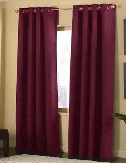 Panels Burgundy Grommet Micro Suede Curtain Window Drapes New 54