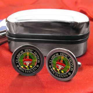 Buchanan Scottish Clan Crest Badge Cufflinks & Box