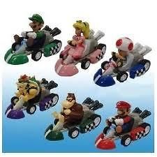 Cake toppers Super Mario Cars Kart 6 pull back racers with figures UK