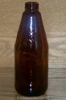 1990 EMPTY BUDWEISER BUD ANHEUSER BUSCH EMBOSSED EAGLE AMBER GLASS