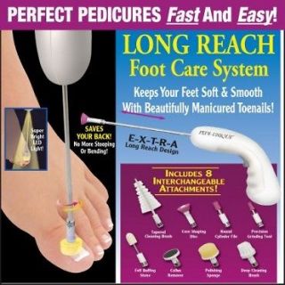 Long Reach Foot Care Pedicure Callus Remover Pedi Spin Nail Feet As