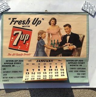Up Soda Sign Calendar 1952 Life Saturday Evening Post Magazine