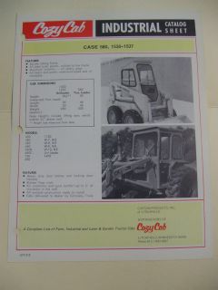 Vintage Cozy Cab   Industrial Catalog Sheet   CASE 580, 1530 1537