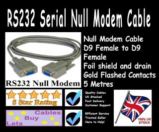 Lead Serial Null Modem Cable DB9 Female DB9F 9 pin Dreambox ect