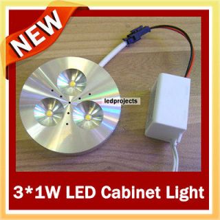 Led Cabinet Light Kitchen Cupboard Light Lamp 3*1W Warm white Aluminum