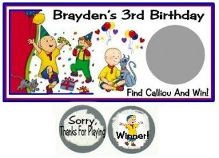 10 Caillou Birthday Party Scratch Off Game