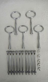 Cake Stand Handles Fitting 3 Tier Silver Oval Centre x 5 Hardware Sets