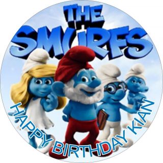 THE SMURFS RICE PAPER BIRTHDAY CAKE TOPPERS