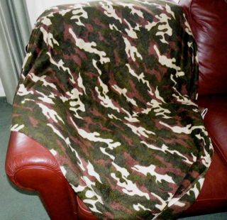 THROW CAMOUFLAGE PRINT NEW Fleece Soft Warm Cuddly Sofa blanket