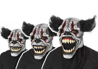 Mens Scary Creepy Evil Bad Clown Costume Motion Mask