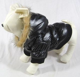 Black Waterproof Quilted Puffa Dog Coat New 9 XS TINY Teacup