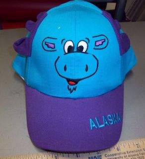 Alaska Youth Sized Baseball Hat, Cute Moose w Antlers plastic snap