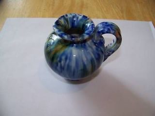 VINTAGE SMALL POTTERY ITALIAN PITCHER BLUE