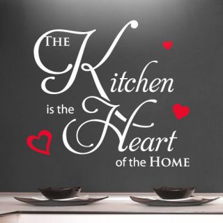 THE KITCHEN IS THE HEART OF THE HOME Vinyl Wall Sticker Decal Art