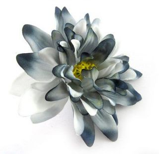 2X Artificial Silk Black White Dahlia Flower Heads 4 for Wedding Home