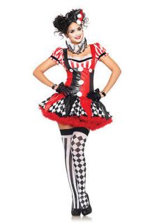 Sexy Harlequin Circus Clown Performer Halloween Costume Dress