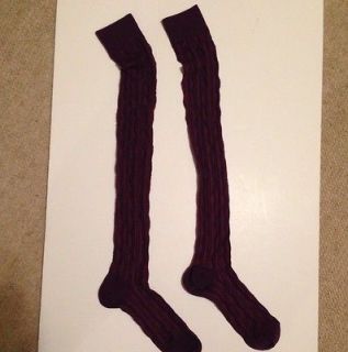 Sweater Long Socks Thigh High Cable Knit Over The Knee Boots School