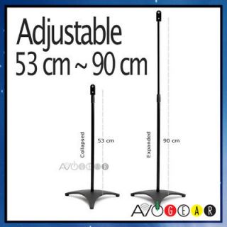 Satellite Speaker Stands Adjustable 20 35 Adapters/Cable Management