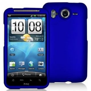 Blue Rubberized Snap On Hard Case For HTC Inspire 4G