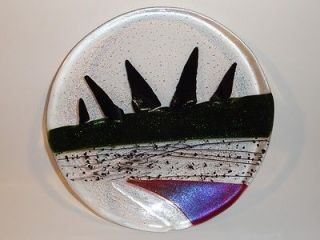 Studio Art Glass Plate Set Carmel Nicoletti Syracuse NY Kiln Formed