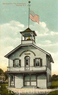 Fire House, Station, Ramsey, NJ, 14 x 11 Matted Print of 1910