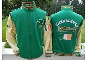 Ireland Emerald Isle Varsity Jacket, Sizes Sm through 2XXL