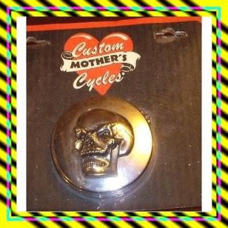 CUSTOM MOTHERS CYCLE 3D SKULL GAS CAP COVER CHROME ALL MODELS